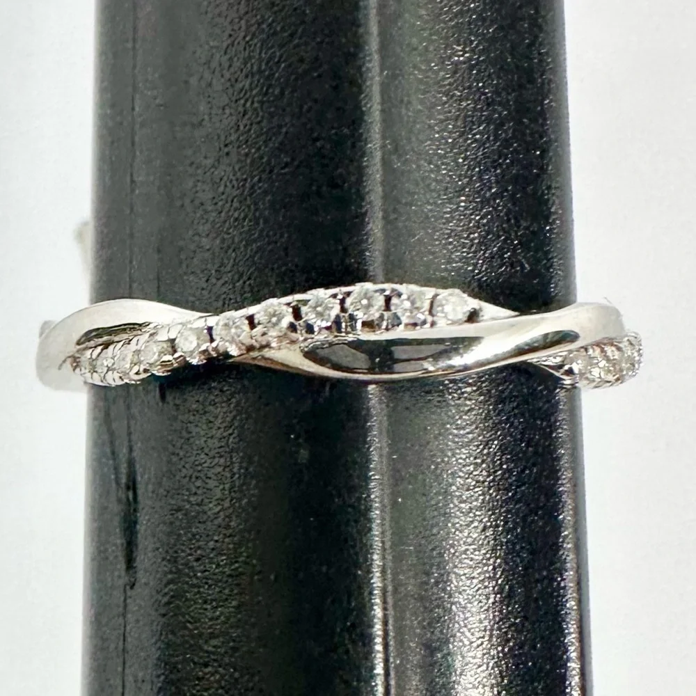 Moissanite Wedding Band Twisted Ring Anniversary GRA Certified 925 18K